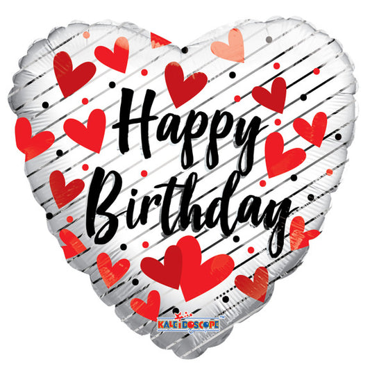 36"C Happy Birthday Love Hearts
