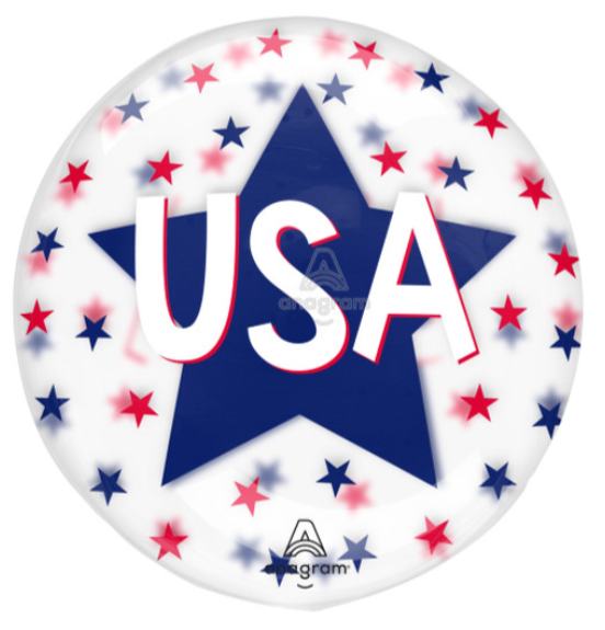 16" USA Stars Clear Orbz