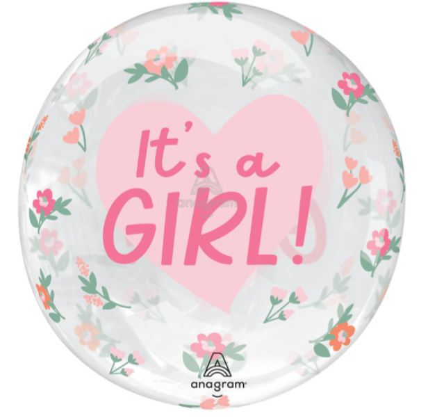 16" Clearz It's A Girl Floral