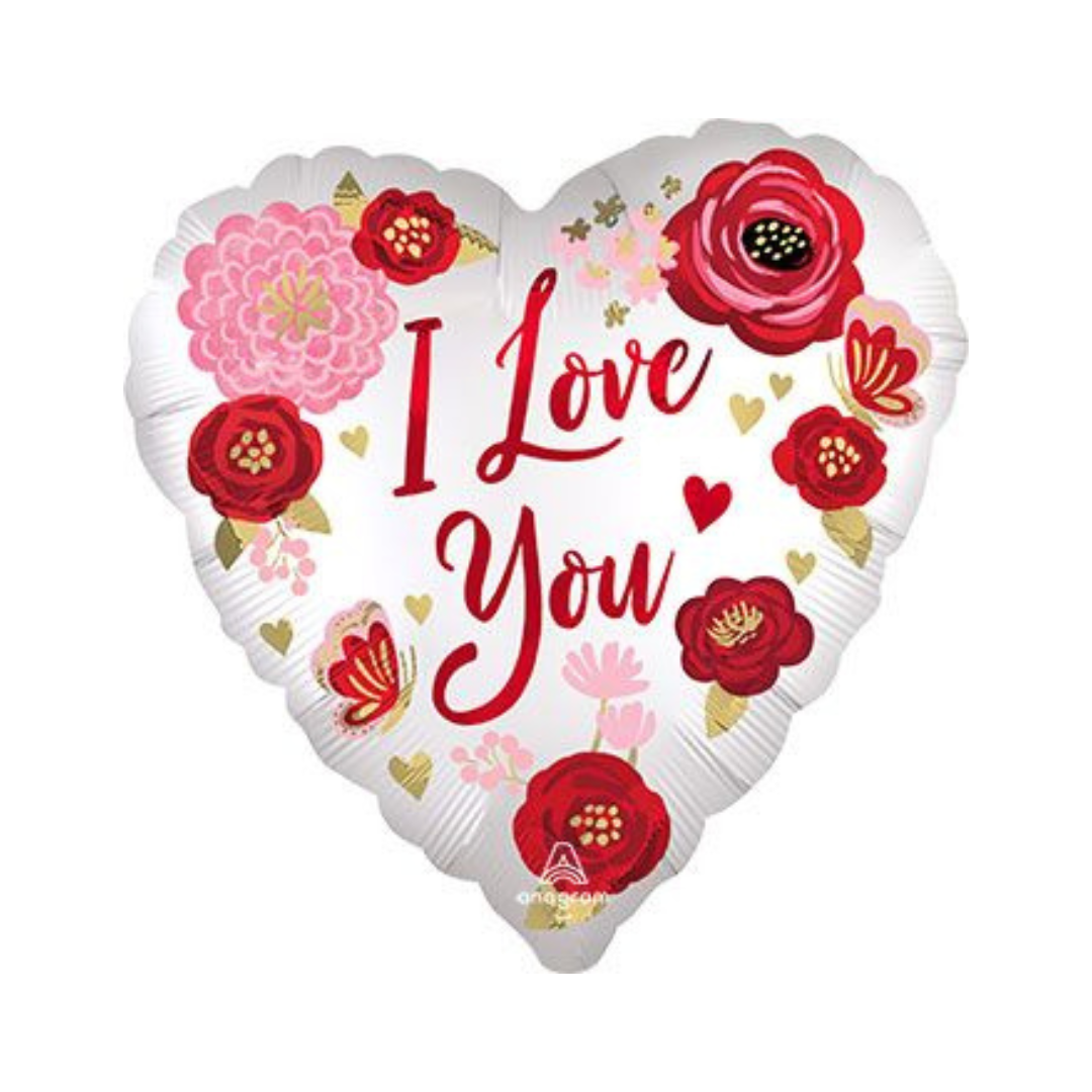 18" Love You Flowers Satin