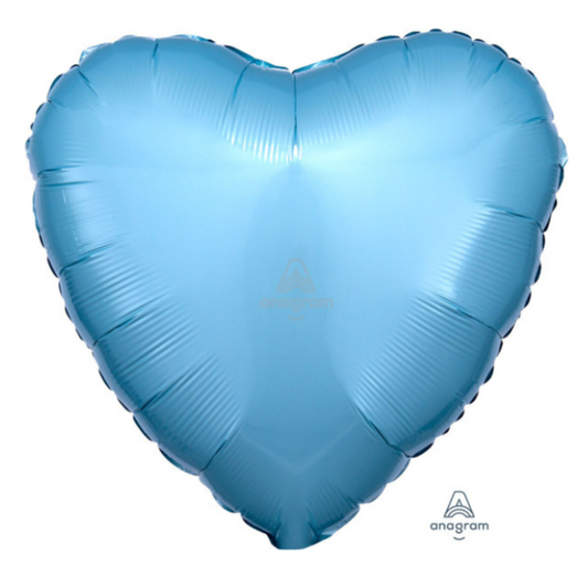 18" A Heart Metallic Pearl Pastel Blue