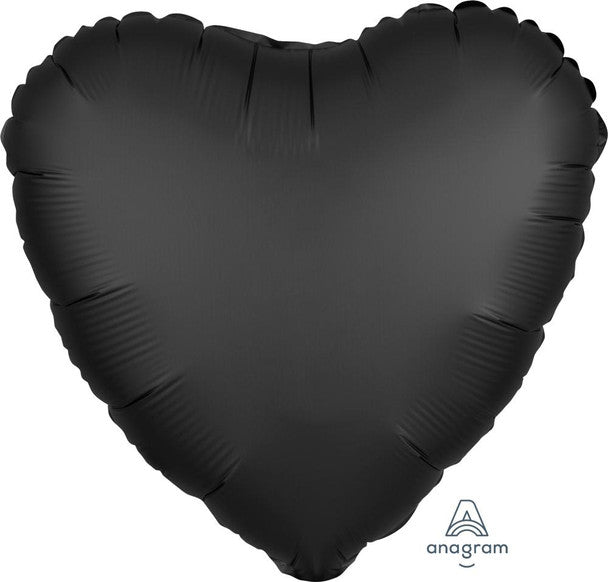 18"A Heart Satin Luxe Black