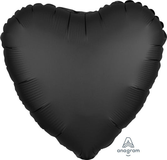 18"A Heart Satin Luxe Black