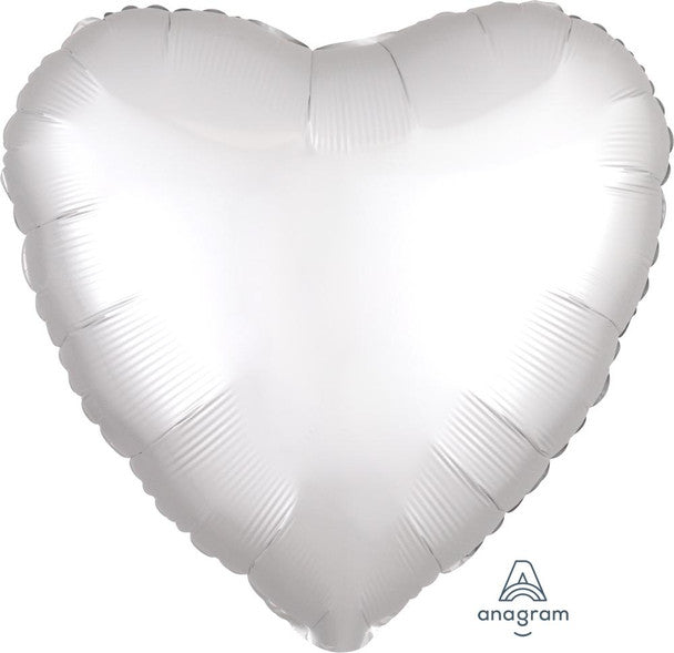 18"A Heart Satin Luxe White