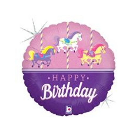 18" Happy Birthday, Carousel Horse