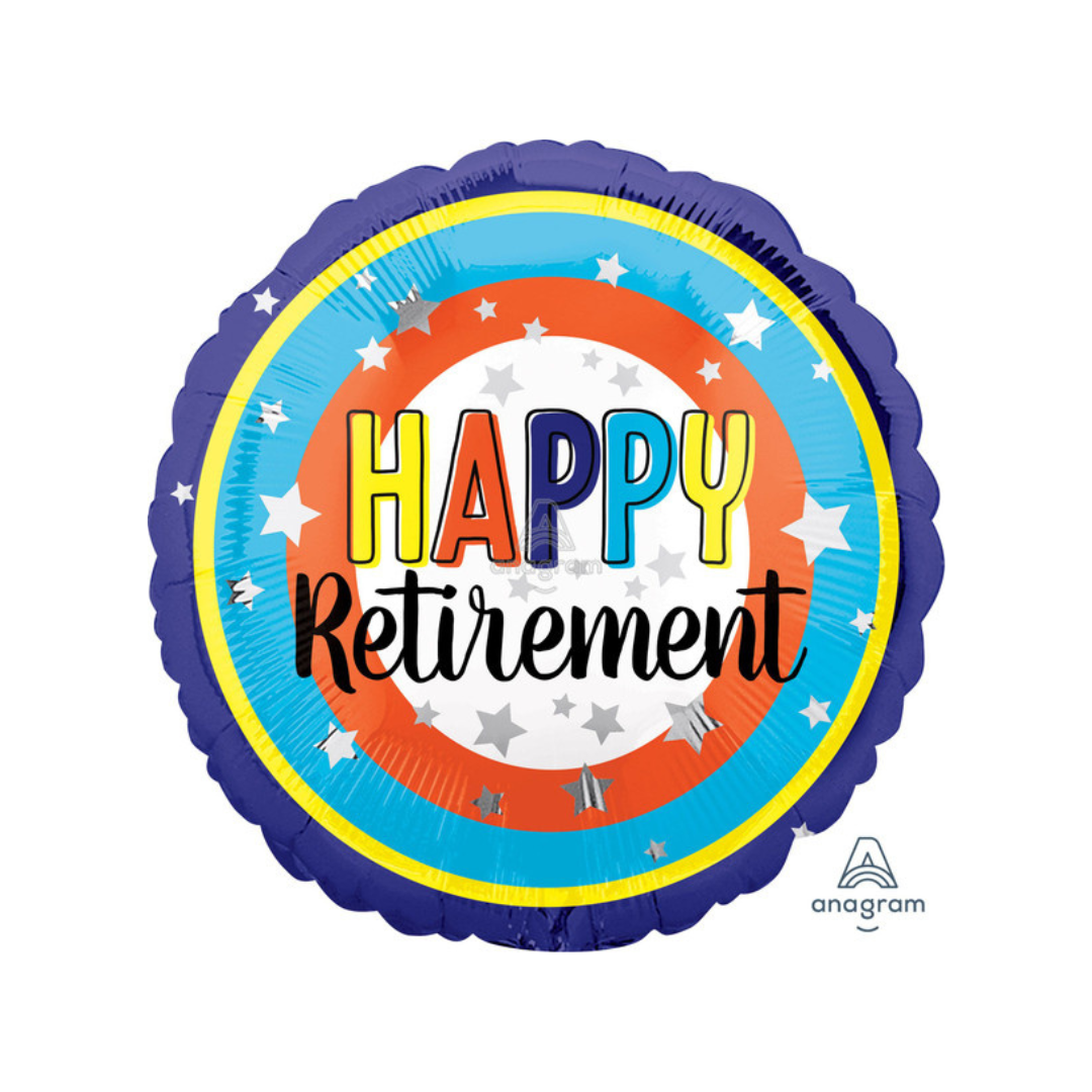 18" Happy Retirement Colorful Circles