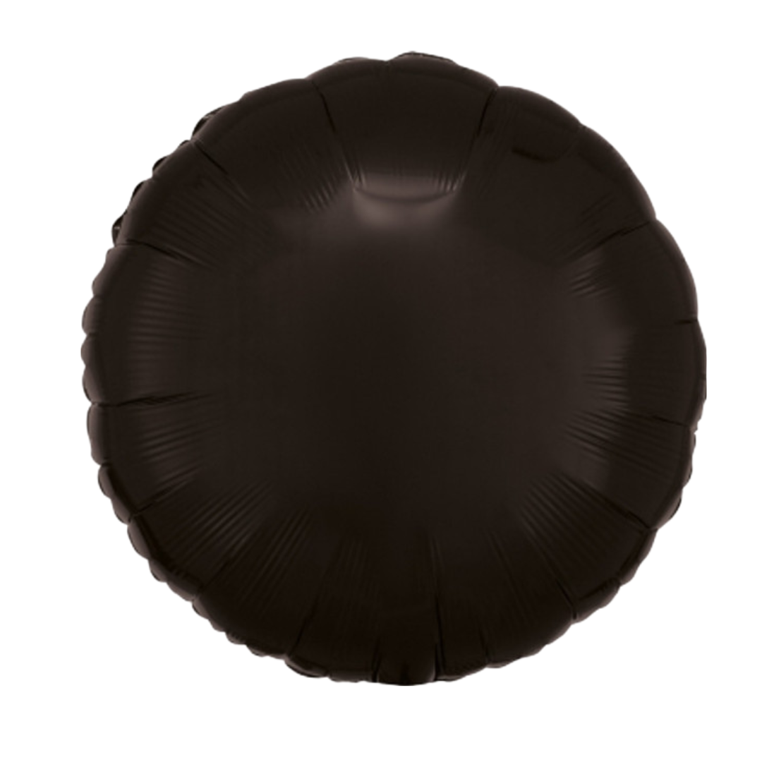 18" Black Round Foil Balloon