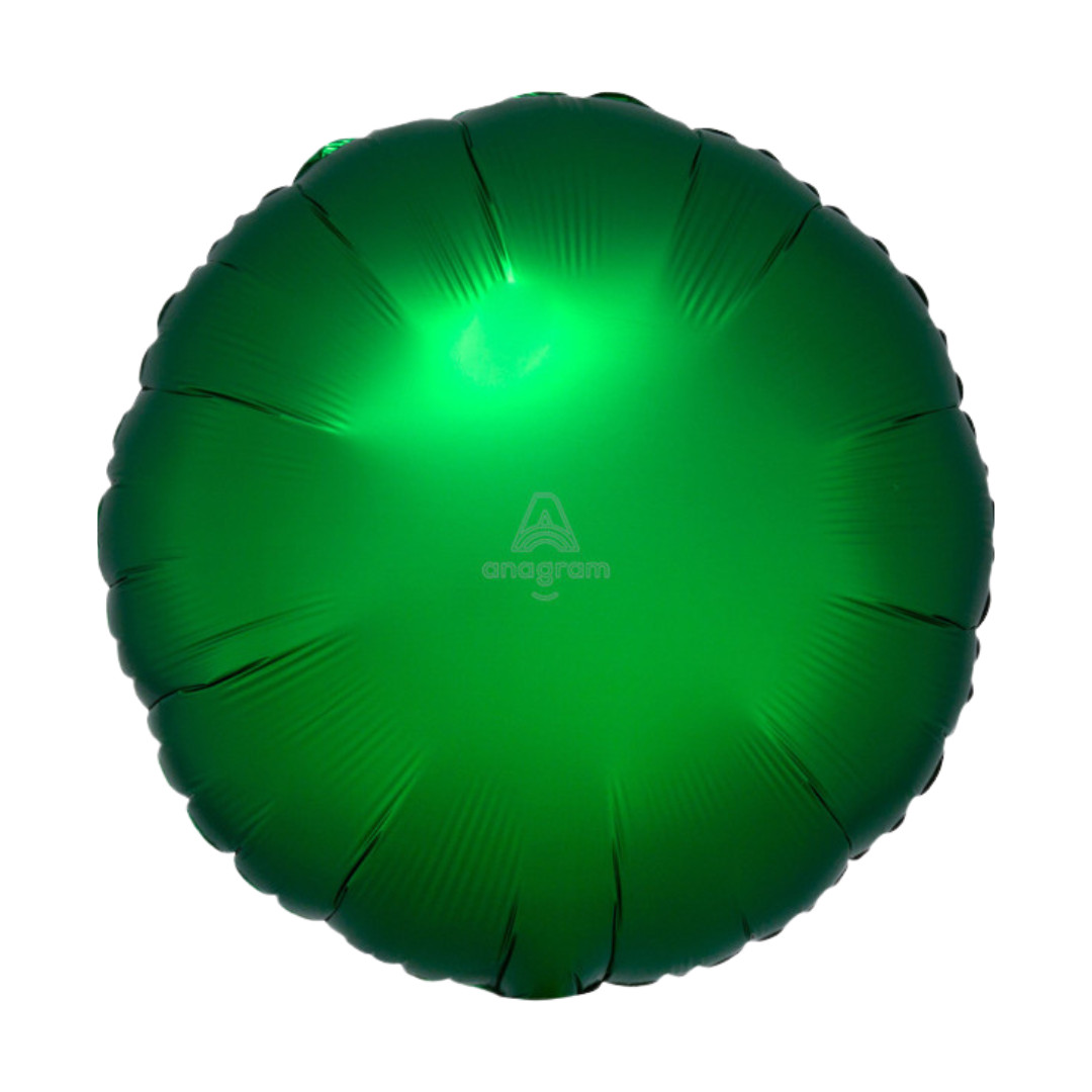 18" Satin Emerald Green Round Foil Balloon