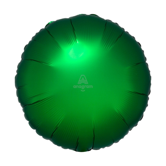 18" Satin Emerald Green Round Foil Balloon