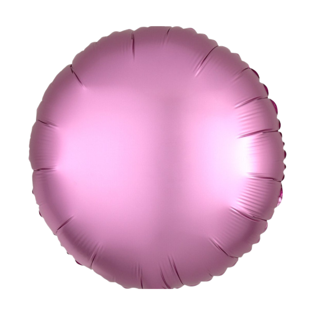 18" Satin Flamingo Pink Round Foil Balloon