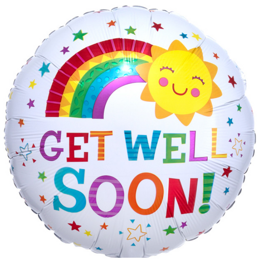 18" Get Well Soon Rainbow Happy Sun