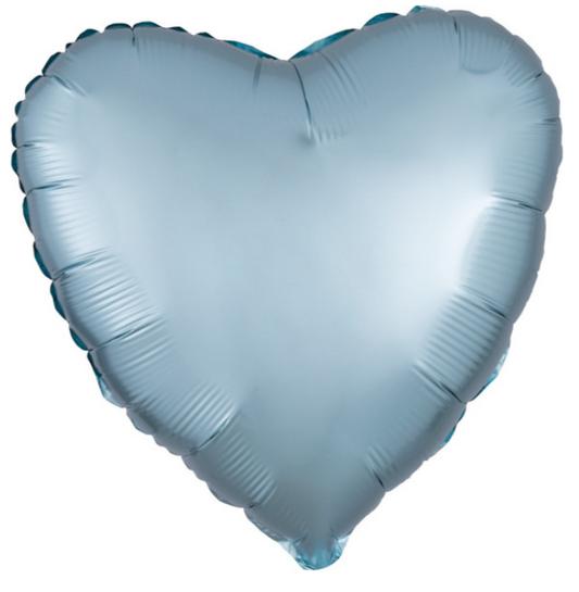 18" Heart Satin Luxe Pastel Blue