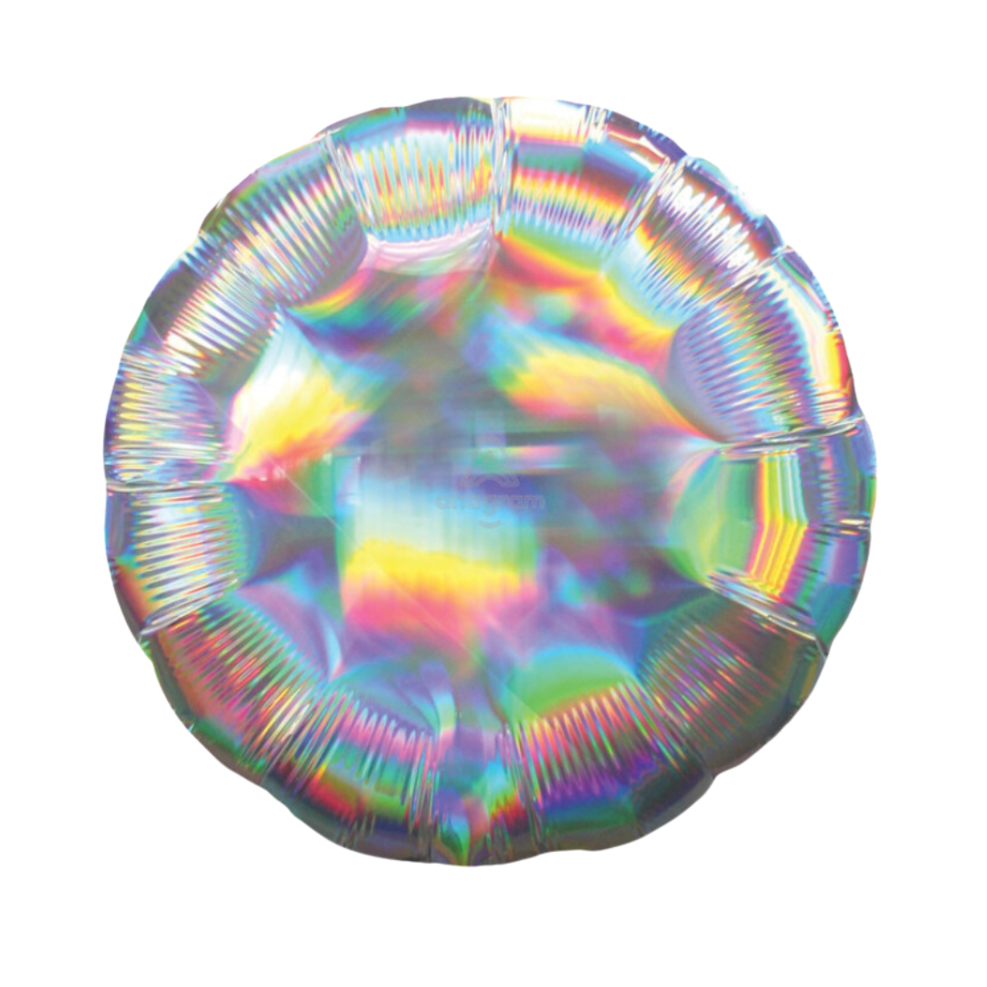 18" Round iridescent Holo Foil Balloon