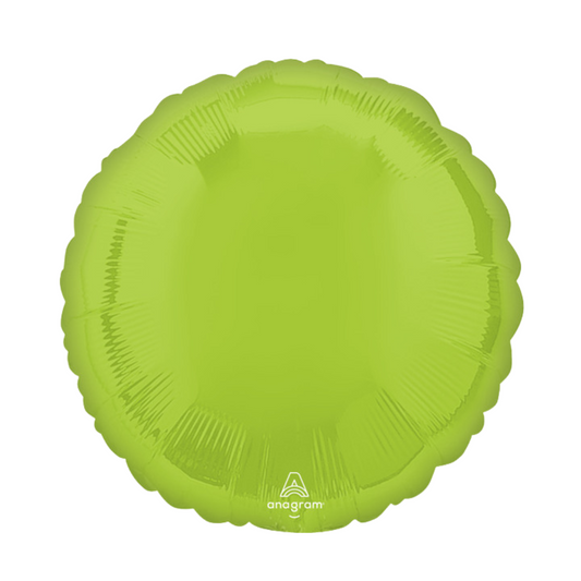 18" Lime Green Round Foil Balloon