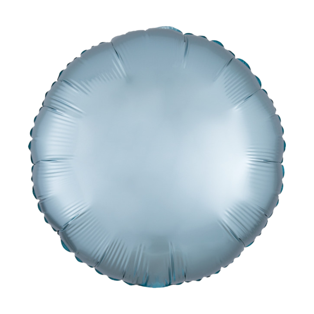 18" Satin Pastel Blue Round Foil Balloon