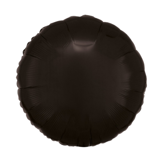 18" Black Round Foil Balloon