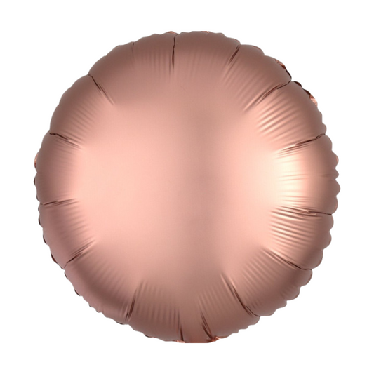 18" Satin Rose Gold Copper Round Foil Balloon