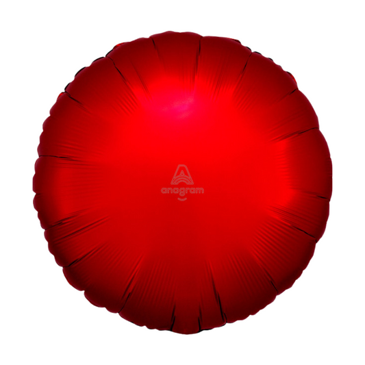 18" Satin Sangria Red Round Foil Balloon