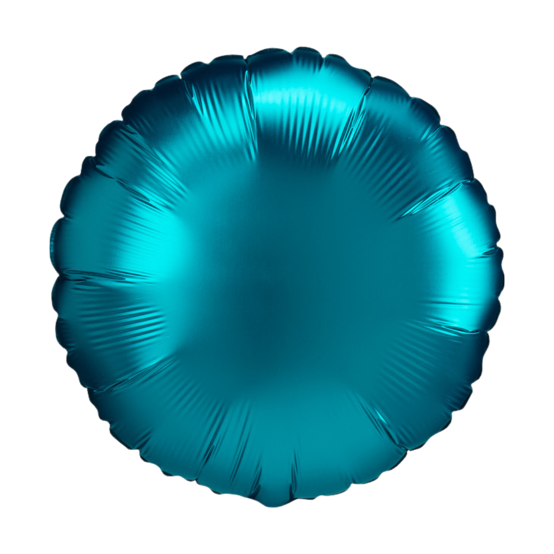 18" Aqua Blue Satin Round Foil Balloon