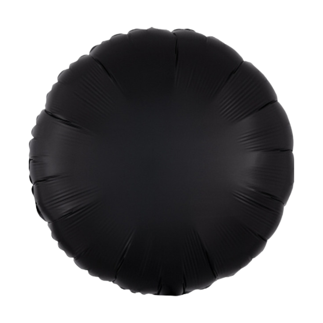 18" Black Satin Round Foil Balloon