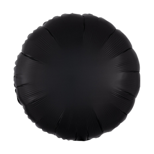 18" Black Satin Round Foil Balloon