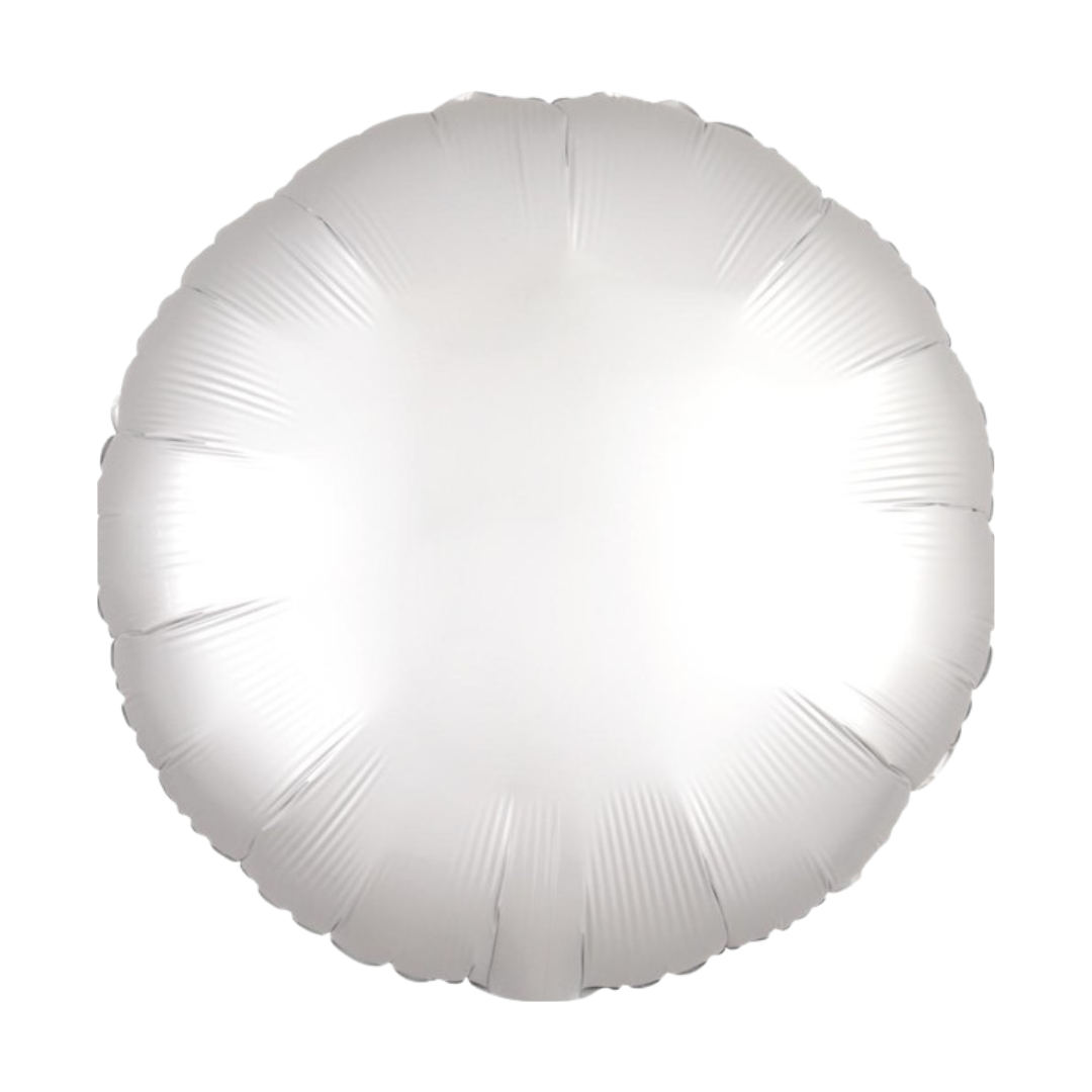 18" Satin White Round Foil Balloon