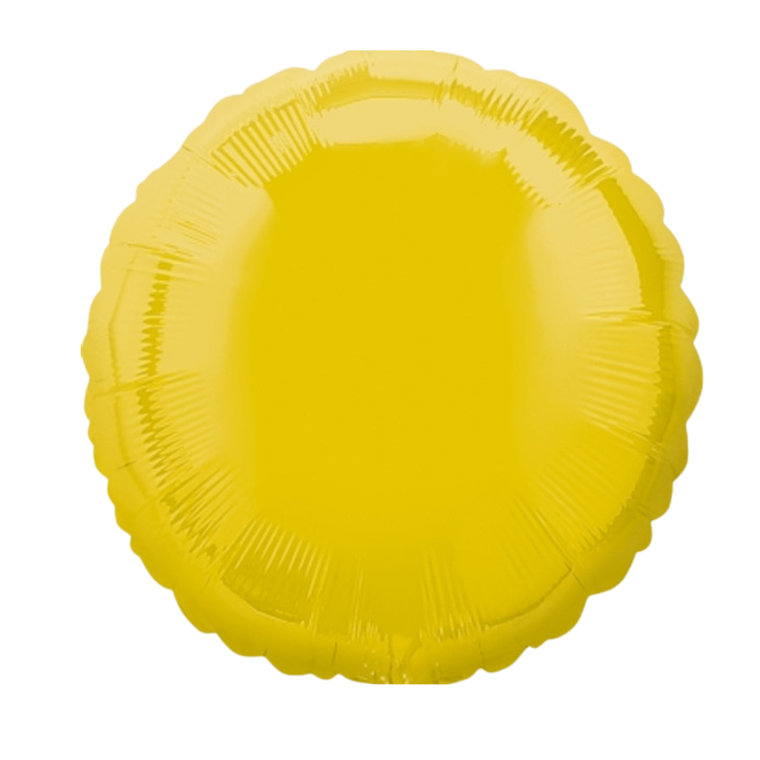 18" Yellow Round Foil Balloon