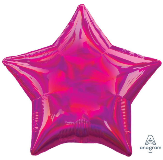 19" Star Iridescent Magenta Pink