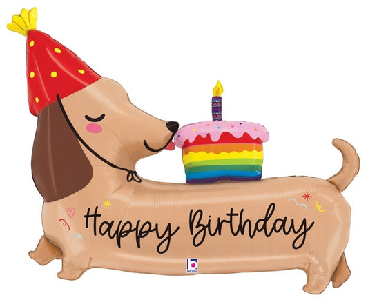 43"S Happy Birthday Dachshund Dog