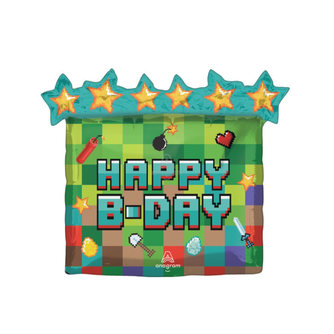 25" Happy Birthday Pixel Party