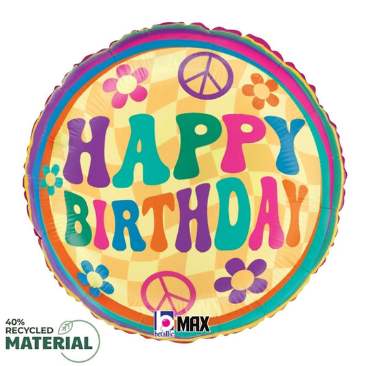 18"S Happy Birthday Groovy Daisies