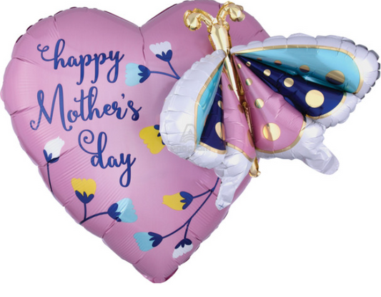 26" Happy Mothers Day Butterfly & Heart 3-D