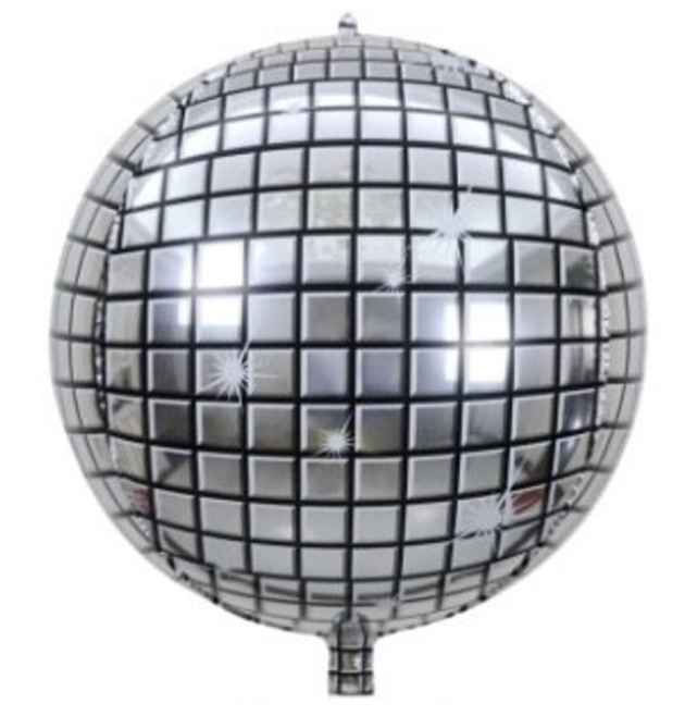 32" Disco Ball Silver & Black Sphere