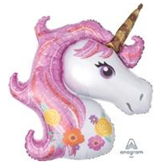 33" Unicorn Magical Head Pink