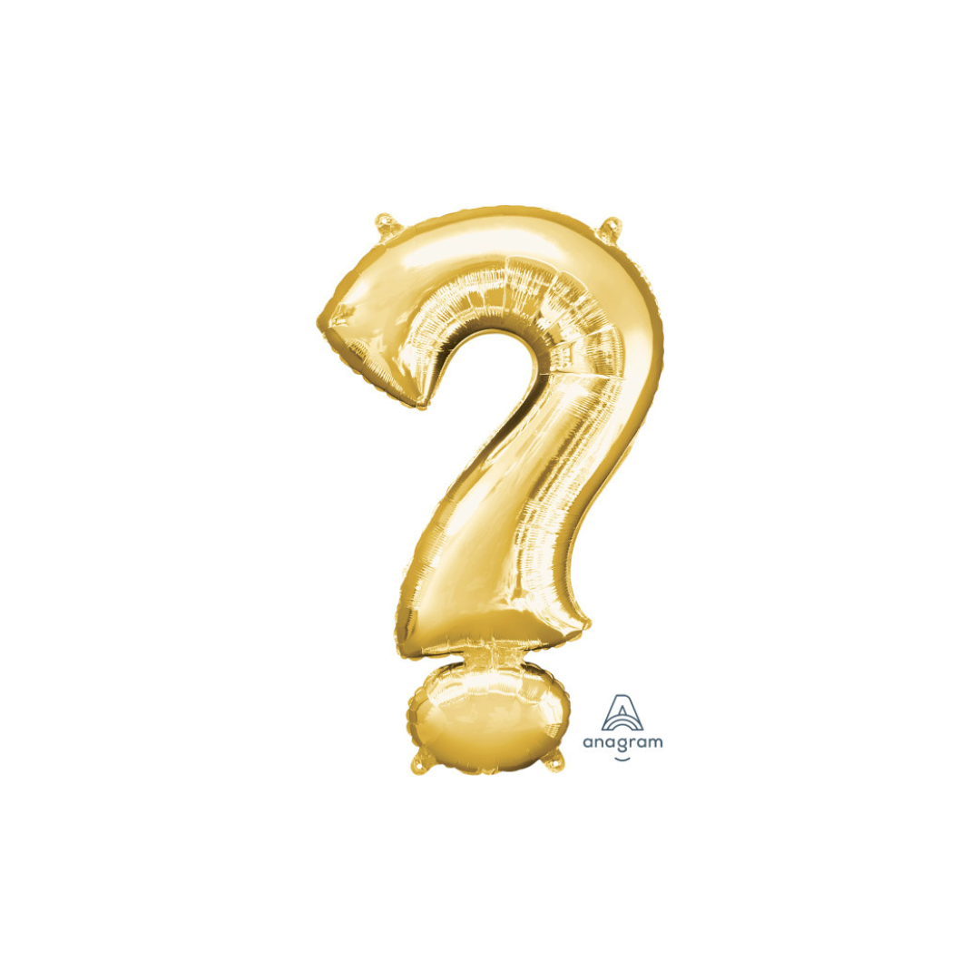 34"A Gold ? Question Mark Foil Balloon