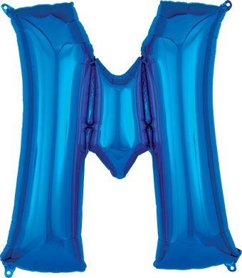 LRG LETTER M BLUE ANAGRAM 34"