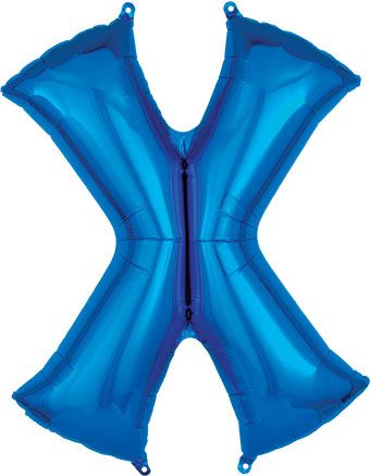 LRG LETTER X BLUE ANAGRAM 34"