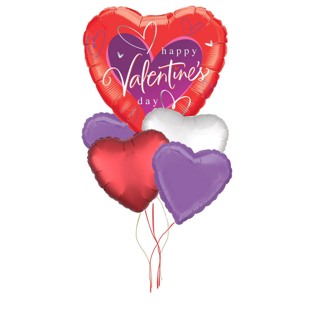 Charming Valentine’s Day Helium Balloon Bouquet