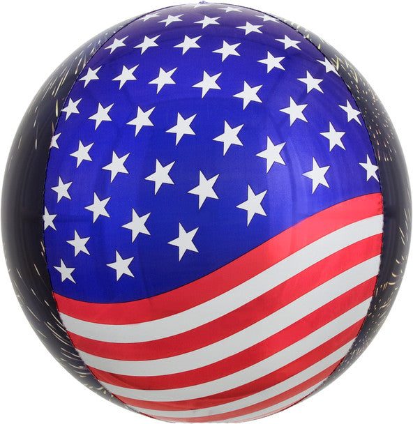 16"A American Stars Stripes and Fireworks Orbz