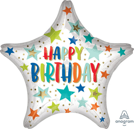 28"A Happy Birthday Stars and Dots