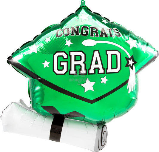 25"A Congrats Grad Be True To School Green