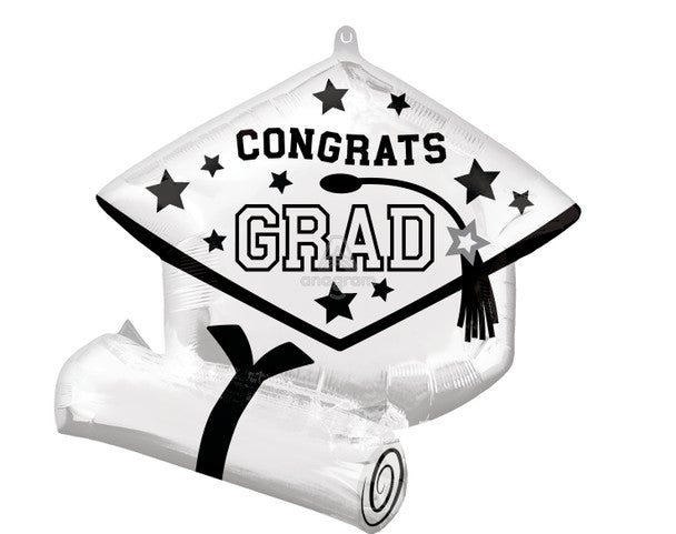 25"A Congrats Grad Be True To School White