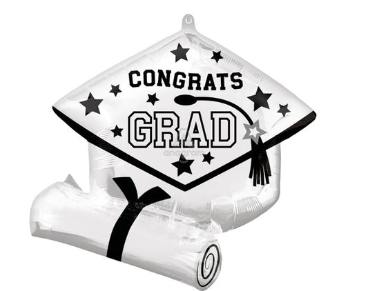 25"A Congrats Grad Be True To School White