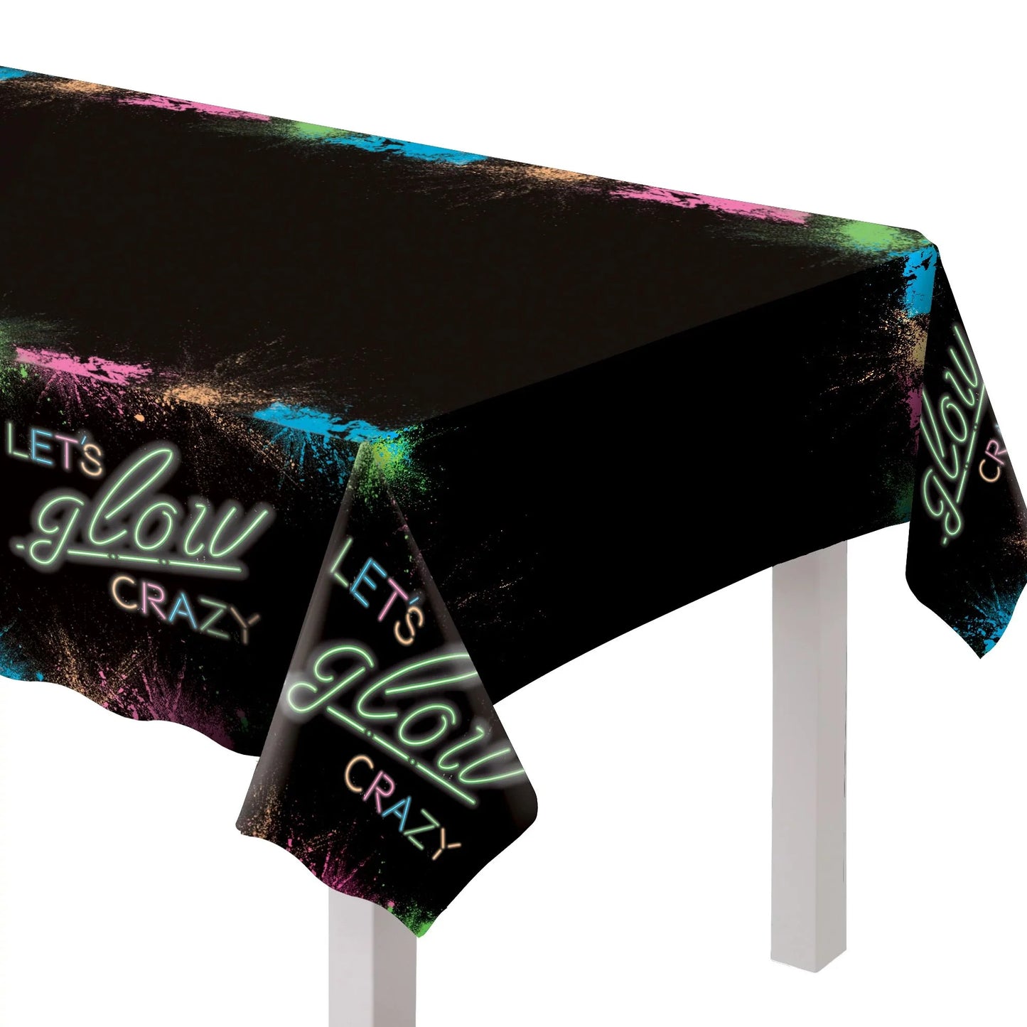 Glow Party Let's Glow Crazy Plastic Table Cover