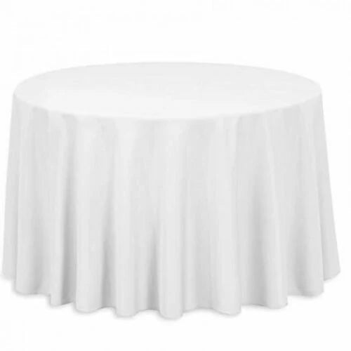 60" Round Table Cloth - White