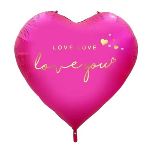 68"B Love You Giant Heart HOT Pink Matte