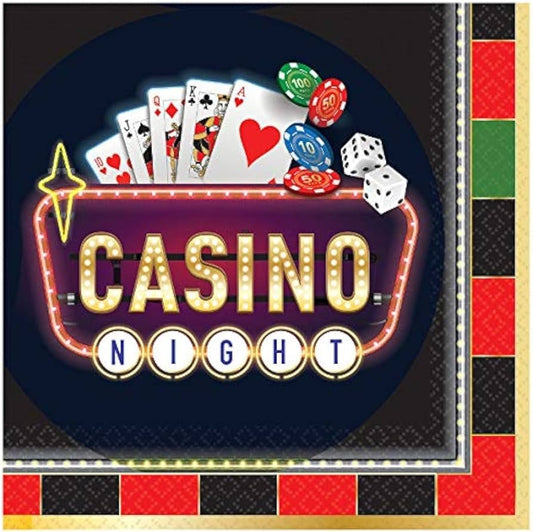 Roll The Dice Casino Luncheon Napkins 16ct