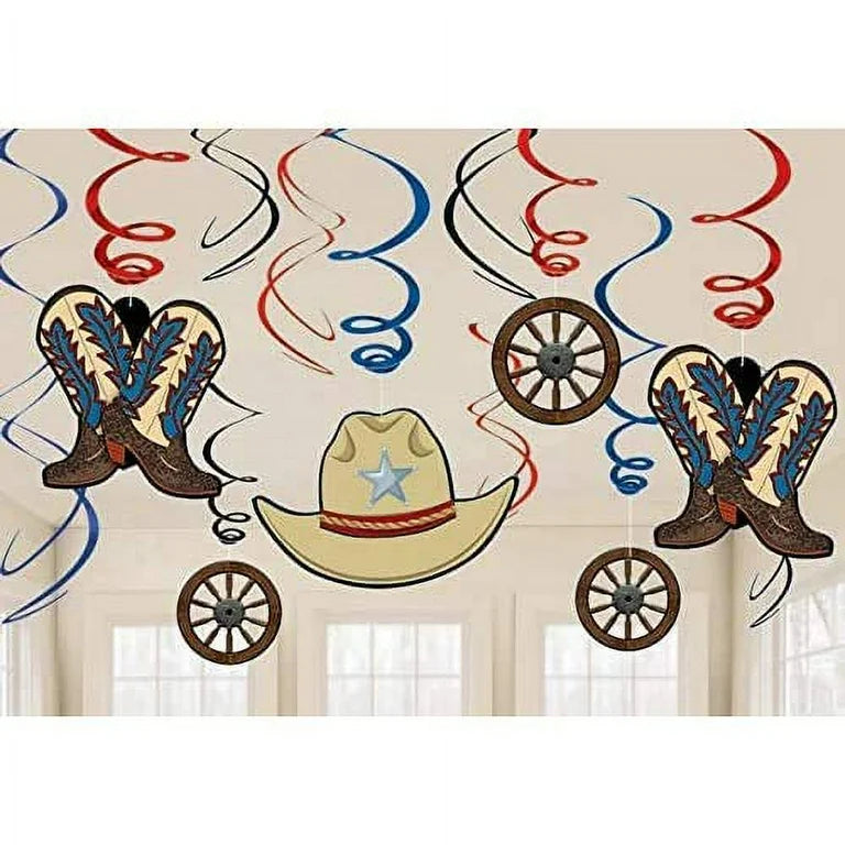 Cowboy Swirl Decorations