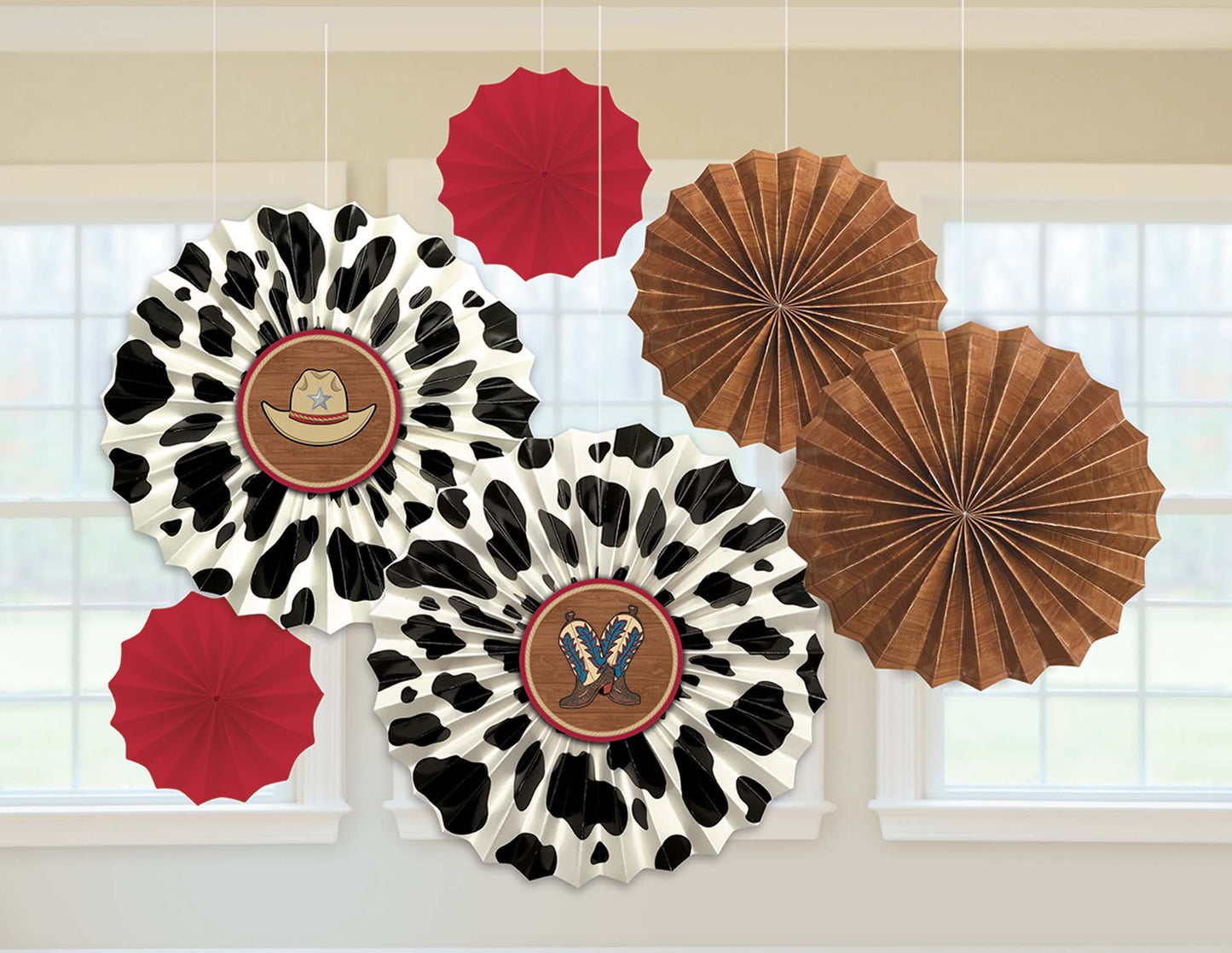 Cowboy Themed Paper Fan Decoration Kit