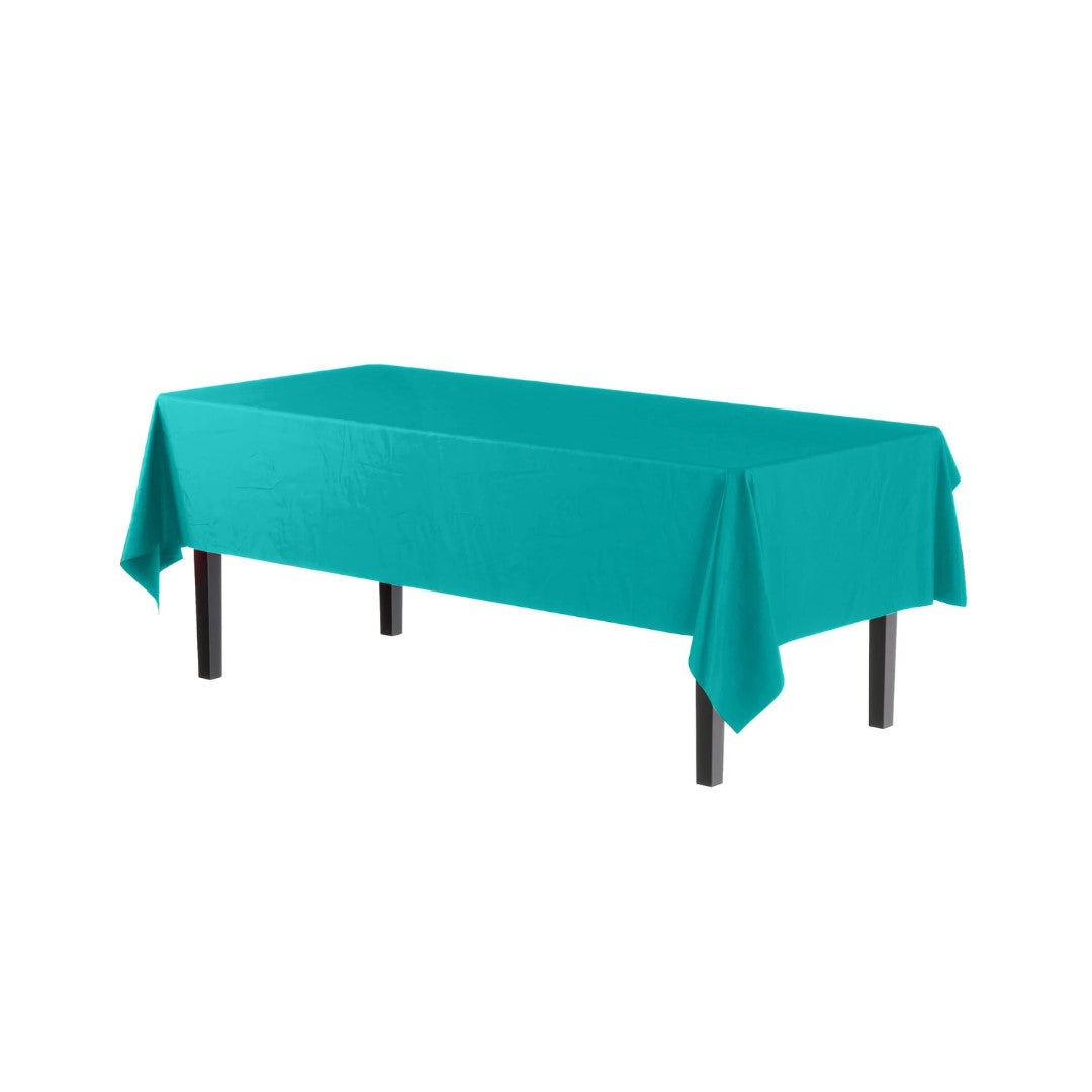 Rectangular Aqua Plastic Table Cover